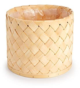 Paco Home Vaso Portavaso Grande Fioriera Interni Set Vaso Per Piante Vimini Intrecciato Fiori Legno Pellicola, Colore:Natura, Set:3pcs Set/Design 5