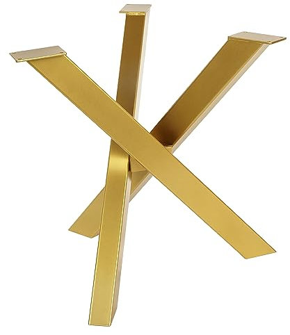 Tischgestell Spider Design Kreuzgestell Schwerlast massiv Tischkufen Stahl Tischbeine Metall DIY Schreibtisch (Golden)