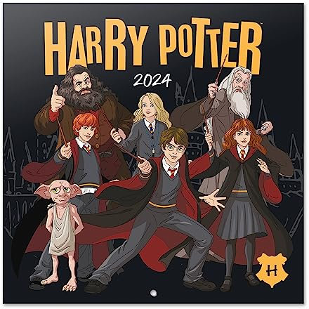 Grupo Erik Kalender 2024 Wandkalender 2024 - Harry Potter Kalender 2024 Familienplaner 30 x 30 cm Jahreskalender 12 Monate