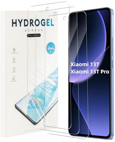 MEMELOKA 3 Piezas Protector de Pantalla Xiaomi 13T/Xiaomi 13T Pro, TPU Película de Hidrogel Flexible con Marco de Instalación, Alta Definición y Alta Sensibilidad con 3D Cobertura Completa