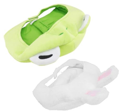 ifundom 2 Sätze 2 STK Tierische Kopfbedeckung Aufkleber Tierkostüm Hut Hüte Mit Beweglichen Ohren Hut Im Hasenkostüm Partyzubehör Für Tiere Tierohrhut Katzenhut Kleidung Geschenk 3D Stoff