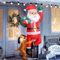 180 cm Groß Weihnachten Aufblasbare Hängende Weihnachtsmann mit Hund+Geschenk-Sack Dekorationen, 6 FT Weihnachtsbeleuchtung Innen/Außen Santa mit Build-in LED für Party, Outdoor, Rasen