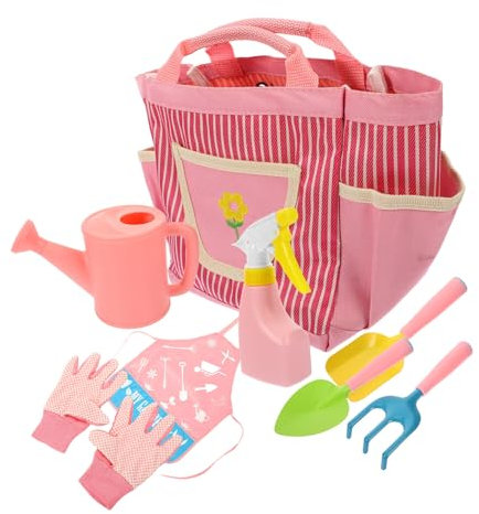 Toyvian 1 Impostato Set Di Attrezzi Da Giardino Timone Guanti Spazzatrice Pentola In Piedi Rastrello Forconi Primo Forbici Per Alberi Grembiule Teli Diserbo Potatore Attrezzo Organizzatore