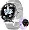 Smartwatch Damen, Konvexe Licht Dünn Smartwatch für Damen, 4,3 cm 1,43 Zoll AMOLED Touchscreen, Sportuhr mit Fitnessuhr, DIY Zifferblatt, Schlafüberwachung, Schrittzähler für Android iOS（Silver)