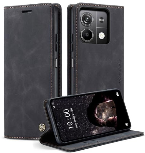Monweicz Coque pour Xiaomi Poco X6 5G Clapet Case en Cuir Pochette Protection Portefeuille Rabat Etui Premium Housse Porte Carte Magnétique Étui pour Xiaomi Poco X6 5G, Noir