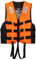 Homesally Giubbotto di Salvataggio per Adulti, Giubbotto Salvagente Regolabile con Fischietto, Strisce Riflettenti per Sport Acquatici, Pesca, Kayak, Canottaggio, Surf, Nuoto,Arancia,S