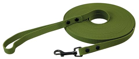 Schecker FOURSEASON Schleppleine 10 m / 16 mm - Hundeleine - superweich (Oliv)