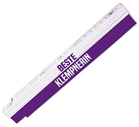 Zollstock mit Motiv - Beste Klempnerin - für Frauen | Metermaß | Glieder-Maßstab mit Namen bedruckt | Viele Namen zur Auswahl