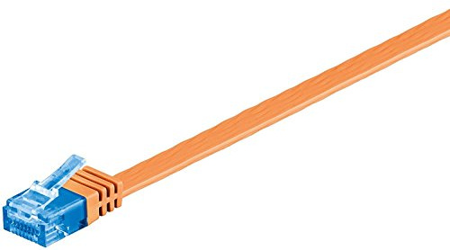 Goobay 3 Stück Kabel Netzwerk Flach CAT 6 A U/UTP Copper 2 m orange