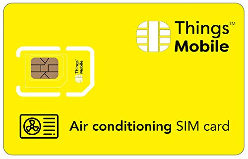 SIM-Karte für Klimageräte/Wärmepumpen – Things Mobile – Weltweite Abdeckung, Netzwerk mit Mehreren Betreibern GSM/2G/3G/4G LTE, ohne Festkosten, ohne Fälligkeit. 10 € Guthaben inklusive