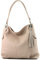 modamoda de T185 Damen Leder Schultertasche Handtasche handmade in Italy, Farbe:Rosabeige