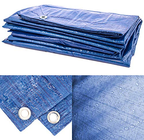 Panorama24 PE Abdeckplane 4 x 6 m (24m²), blau, mit Aluminium Ösen, Gewebeplane, Wetterschutzplane, Holzplane, schützt Großflächig vor Feutigkeit & Schmutz