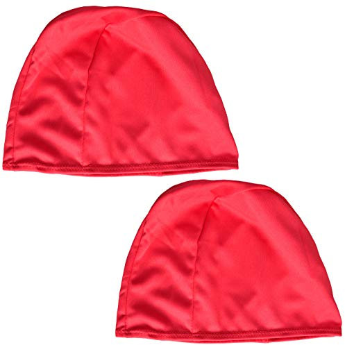 3asyglide - Gorro de Piscina de Natación de Poliéster para Niños y Adultos (2 Unidades), Color Rojo, Tamaño Adulto