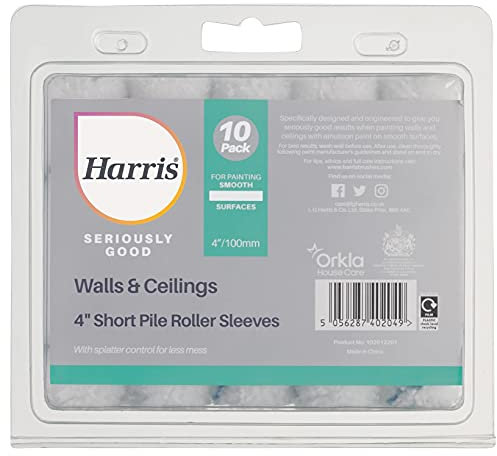 Harris - 102012201 – Seriously Good Walls & Ceilings Lot de 10 manchons à poils courts – 4 pièces