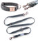 Jack & Russell Tweed Set Dog Lead 2.0 m + Collar with Rose Gold Carabiner – Elegant Multi-Adjustable Dog Lead (L/XL, Dark Grey – Mottled)