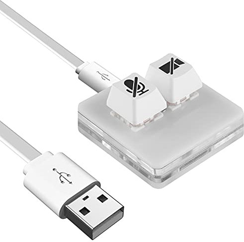 Linkidea Contrôleur de réunion Zoom USB, Silencieux/désactiver Le Microphone, Audio, Start/Stop vidéo, Compatible avec l'application MacOS Zoom, Clavier de réunion Mute pour conférence, MacBook