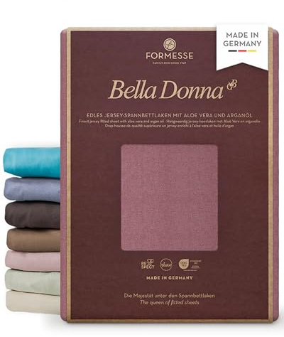 Bella Donna Jersey edles Spannbettlaken: Blickdicht, glatt, kein Pilling | FORMESSE Farbe Vintage Rose; 140x190-160x220cm, bis 30cm; 97% Baumwollzwirn, 3% Elastan; Aloe vera&Arganöl, intensive Farben