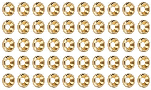 50 pièces rondelles de coupe de finition fraisée, rondelle à vis fraisée en cuivre pur, joint à tête plate CNC, rondelle à vis(M4)