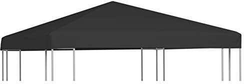 Tidyard Toile de rechange pour tonnelle de 3 x 3 m, bâche imperméable de rechange pour tonnelle 270 g/m², couleur noire