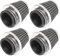Motoforti Filtro dell'aria per moto, universale, 42 mm, 4 pezzi, rotondo, affusolato, nero