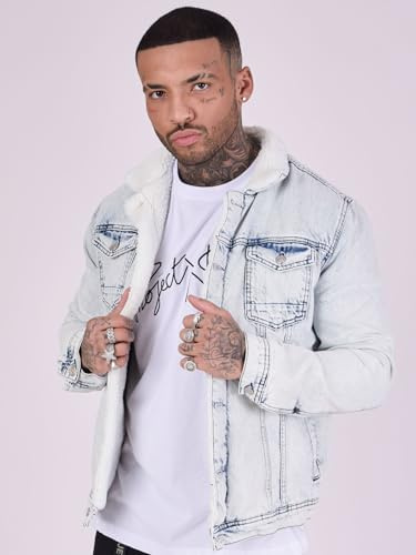 PROJECT X PARIS Jacke Color: Blau Hellblau 98% Cotton, 2% Spandex, für Herren, ideal für Alltag & Streetwear, mit Größe S