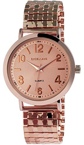 Excellanc Damen-Uhr Edelstahl Zugband Analog Quarz 1700064 (roségoldfarbig)
