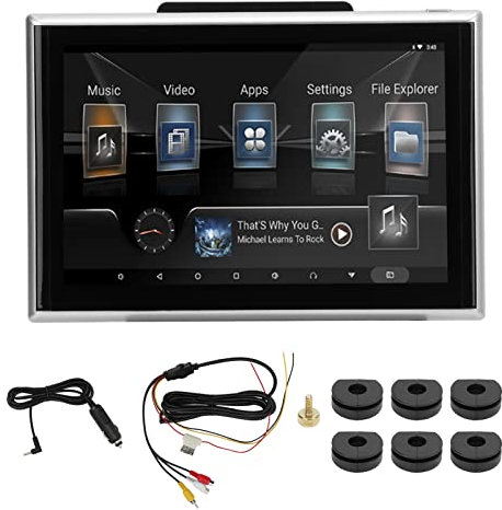 FOUF Lecteur DVD de Voiture Double 22,9 Cm, CD Portable pour Appuie-tête, Carte USB/SD, écran Tactile HD 1920 X 1200, Prise en Charge Bluetooth 2 G RAM 16 ROM, Vidéo D'appui-tê