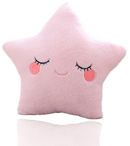 TRAVELKNOT Kissen Stern Kissen Rosa Niedliches Kuschelkissen Stern Kinderkissen Süßes Weiche Sternform Plüsch zum Kuscheln & Spielen Geschenk für Mädchen Jungen Deko 41x41cm
