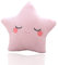 TRAVELKNOT Kissen Stern Kissen Rosa Niedliches Kuschelkissen Stern Kinderkissen Süßes Weiche Sternform Plüsch zum Kuscheln & Spielen Geschenk für Mädchen Jungen Deko 41x41cm