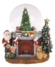 Tarrington House Schneekugel mit Musik, Polyresin/Glas, 19 x 16 x 20 cm, LED Beleuchtung mit Farbwechsel