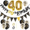 GoldRock 40. Geburtstag Deko Set für Männer und Frauen - Luftballons, Happy Birthday Girlande, Folienballon Zahl 40 - Schwarz Gold
