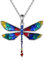 YAFEINI Libelle Kette für Damen - 925 Sterling Silber Anhänger Halskette - Schmuck Geschenke für Teenager Mädchen (Regenbogenfarben)