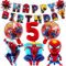 Geburtstagsdeko 5 Jahre, SpiderLuftballons Jungen-Ballon Geburtstag Deko Themenparty Junge-Happy Birthday Banner, Rrunde Charakter Nummer 5 Kindergeburtstag Deko und Folienballon für Jungen