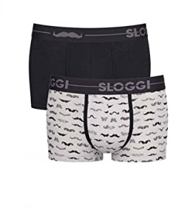 Sloggi Herren-Unterwäsche, Slips Go Movember Hipster, Multipack, 2er-Pack, graue Kombination, Größe XL, Graue Kombination, XL