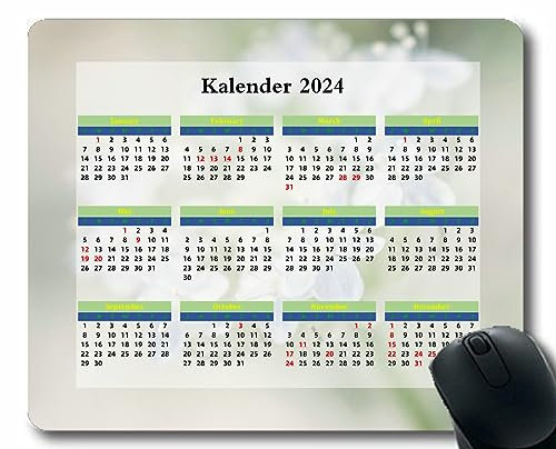 YENDOSTEEN 2024 Kalender Mauspad,Spiel Naht Mousepad, Tropfenoberflächenlicht 2024 Kalender Horizontale Version Natur Gaming Mauspad
