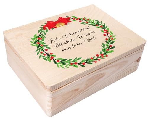 Creative Deco Weihnachtsgeschenke Personalisiert Holzkiste | Wunschtext | Personalisierte Weihnachten Geschenke | Dein Eigener Wünsche Text Individuelle Geschenk | Weihnachtsdeko | Für Frauen, Männer