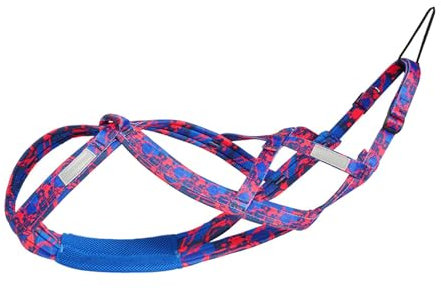 MagiDeal Hundeschlittengeschirr, Husky-Geschirr für mittelgroße und große Hunde, Geschwindigkeitstraining, Hunde-Zuggeschirr, Mushing-Geschirr, Rosenrot M