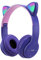 Wireless Bluetooth 5.0 Girls Headphones, Foldable Cat Ear Headsets Over Ear with Colorful LED Lights, 50mm Driver Unit, for iPhone/iPad/Smartphones/Laptop/PC/TV