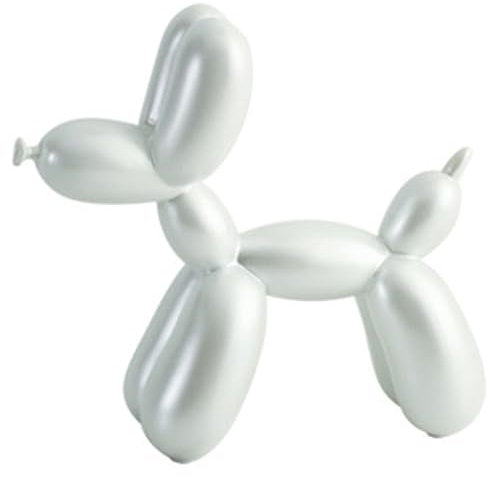 PIGPIGFLY Harzballon-Hundeskulptur,Kreative Niedliche Tier,Home Store Dekoration,Modern Abstract Kunst Skulpturen Deko,Bürodekorationen,Polyresin,Geschenk(Weiß)