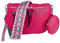 MIRROSI® Bauchtasche Damen, Veganleder 30x20x9cm, Umhängetasche, Brusttasche, Crossbody bag, Kunstleder leder, verstellbare Schulterriemen Bohemian Style (Fuchsia)