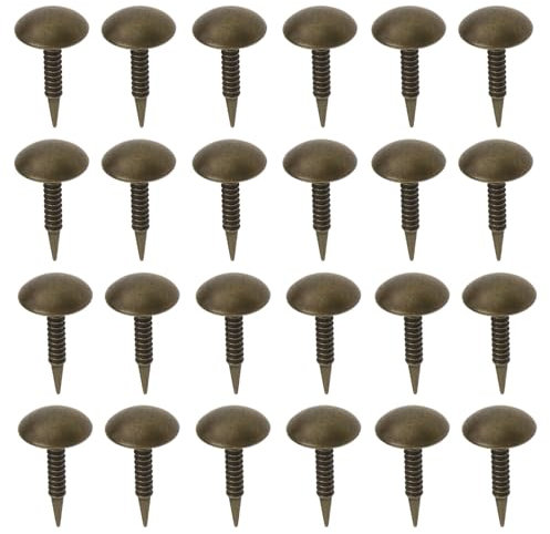 EMSea 100 Stück Polsternägel Antike Rundkopf Nägel 8x15mm Polsternägel für Sofas Betten Möbel Korkplatten DIY-Projekt, Bronze