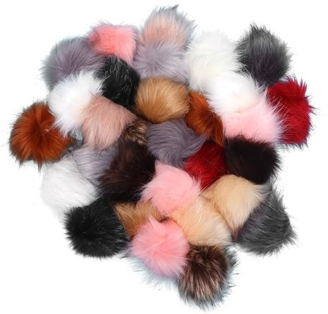 TOPBATHY 30st Pompons Für Mützen Schlüsselanhänger Bommel Geschwollene Bälle Schlüsselanhänger Plüsch Armband-anhänger Kleiner Bommel Flauschiger Bommel Hut -pelzknäuel Gummiband