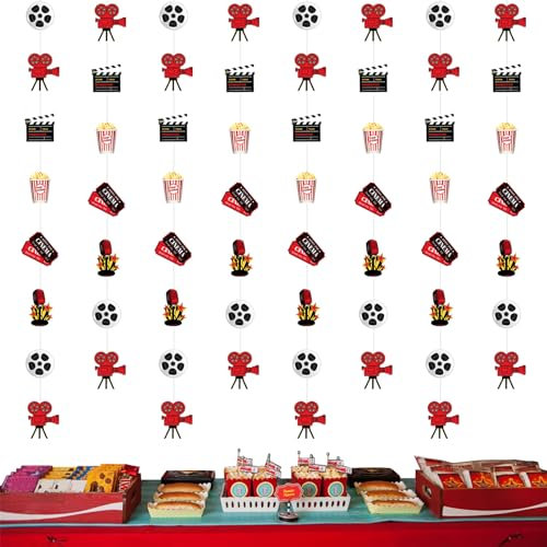 Cheereveal 8 Stück Filmnacht Themenparty Banner - Kino Thema Wimpel Girlanden, Filmnacht Party Geburtstagsfeier Baby Dusche Dekorationen