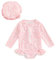 HodJIU Maillot de Bain Bébé Fille 1 Pièce Combinaison Anti UV à Manches Longues Costume de Bain Piscine Natation + Chapeau de Soleil (Rose Fleurs, 18-24 Mois)