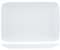 Cosy & Trendy Lot de 4 Assiettes rectangulaire en Porcelaine, Essentials, 30x21 Cm, Blanc