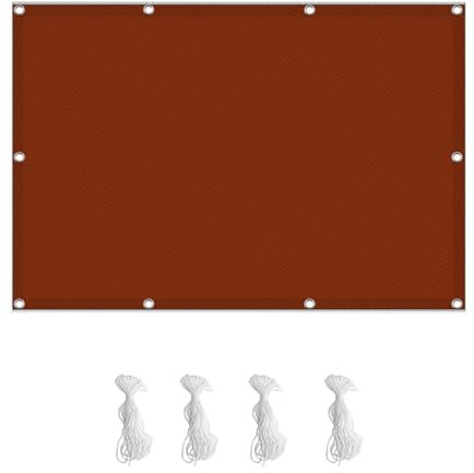 Sonnensegel Rechteck 8 x 10 m Imprägnierung 98% Uv-Schutz Markise Rechteckig Tarp mit O-Ring Und Kordel für Garten Terrasse Blumen, Rostrot
