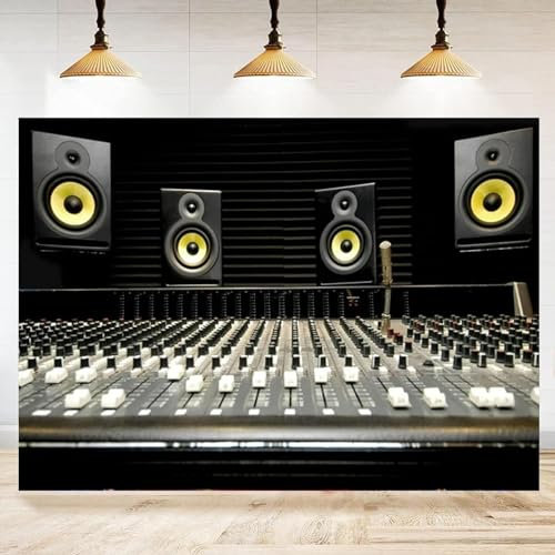 Photography Backdrop Music Mixer Speaker Boombox Record Studio Photo Background Musical Theme Party Decorations Banner 250x180CM
