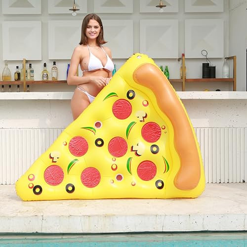 eBoutik - Giant Inflatable Pool Floats, Large Colourful Summer Swimming Pool Float Outdoor Beach Party Play for Kids & Adults Child (Pizza Slice)