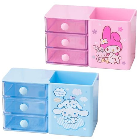 Roffatide Anime Melody Desktop Desk Office Supplies Container Pen Holder for Desk Cute Pencil Cup Pot Makeup Brush Holder Mini Box