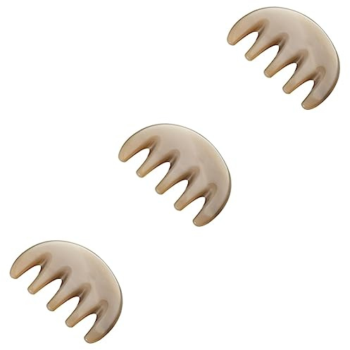 Beavorty 3stücke Massagekamm Aus Weißem Yak-horn -design Tragbares Kopfhaut-massagegerät Für Und Entspannung Für Zuhause Und Unterwegs
